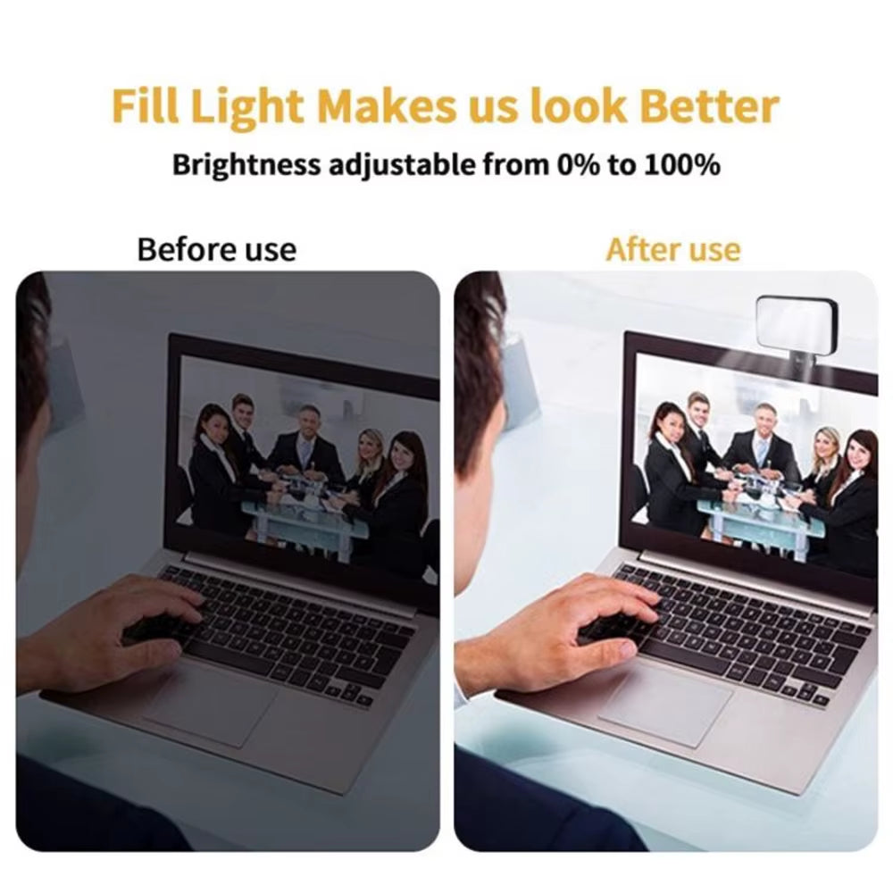 New Portable Mini Selfie Fill Light 3 Modes Adjustable Brightness Rechargeable Clip on for Mobile Phone Computer Fill Light