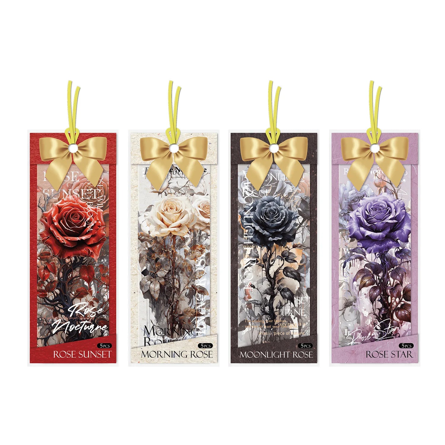 5pcs Per Pack Nocturne Series Vintage Handbook Bookmark Handbook Material Collage Decoration