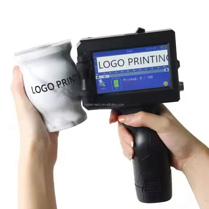 Handheld Inkjet Printer Kit Expiry Date Logo Portable Printer Touch Screen Printing Machine Plastic Glass Bottle Line Printing