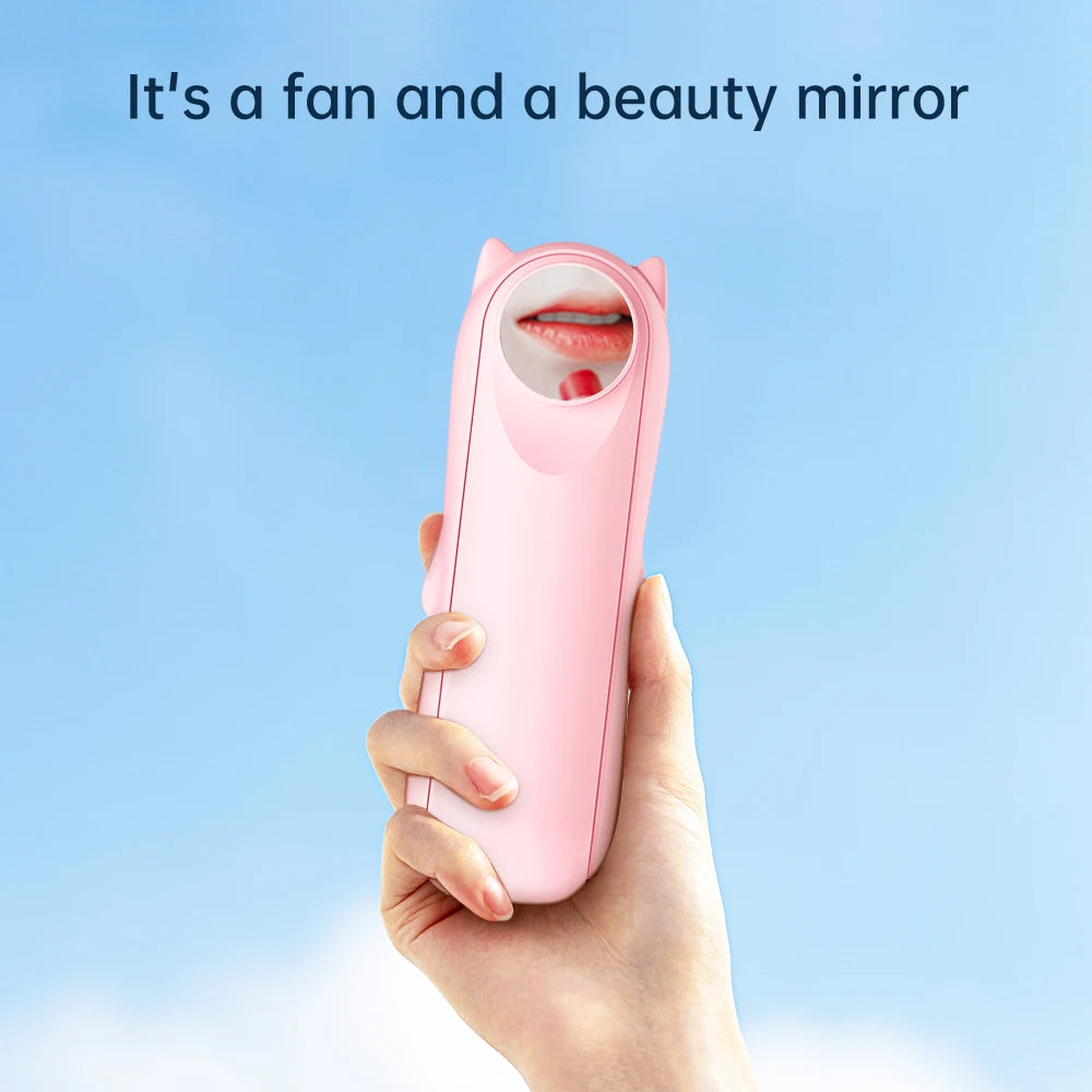 USB/Battery-Powered Foldable Neck Air Cooling Fan Easy Table Installation Household Hotel Outdoor Use Plastic Material Three