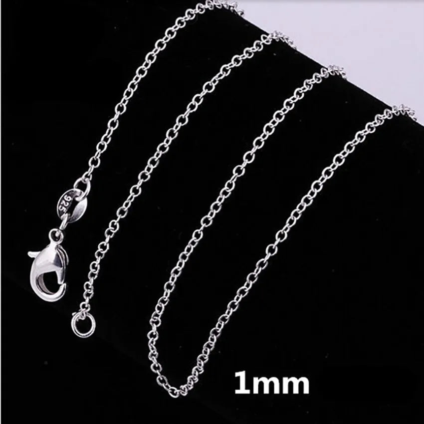 10PCS LOT Wholesale 925 Sterling Silver 16/18/20/22/24/26/28/30 Inch 1mm Snake Chain Necklace For Woman Man Fashion Jewelry