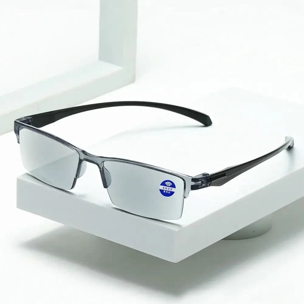 Smart Automatic Zoom Reading Glasses Anti Blue Ray Eyeglasses Autofocus Power Half-Rim Near Far Computer Glasses