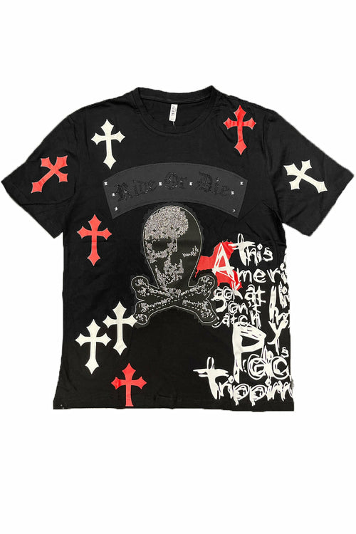 Bejewelled Chrome Skull TShirt