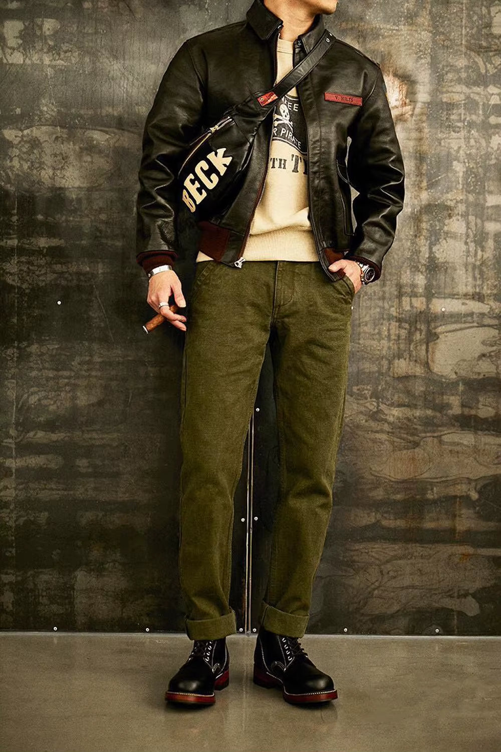 Yr!Wholesales.Classic Style Us Air Force Leather Jacket.A-2 Leather Coat.Super Heavy Thick Cowhide.Luxury Quality.A2