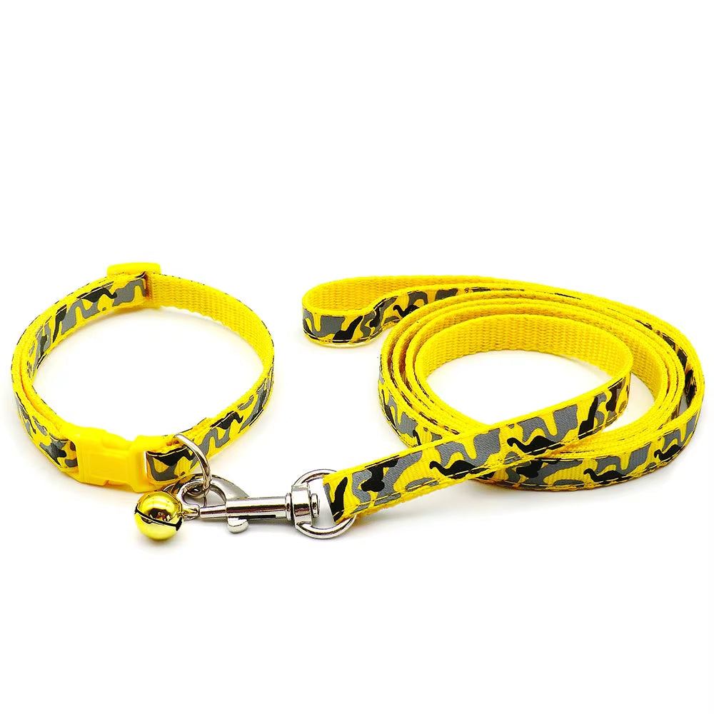 24Pcs Lovely Dog Leash and Collar Set 1.2M for Puppy Cat Traction Rope Dog Collar Harness Durable Walking Pet Supplies Anti-Lost
