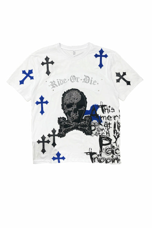 Bejewelled Chrome Skull TShirt